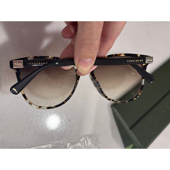 Longchamp Tortoise Round Sunglasses Brown Gradient Lens w Case NEW main image 6